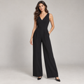 Sleeveless Tailored Wide-Leg Jumpsuit in Black